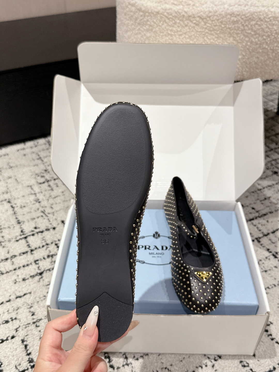 New Prada Ballet Shoes: Mary Jane Style, White Dress, Cone Heel – Size 35-41 - 图片 9