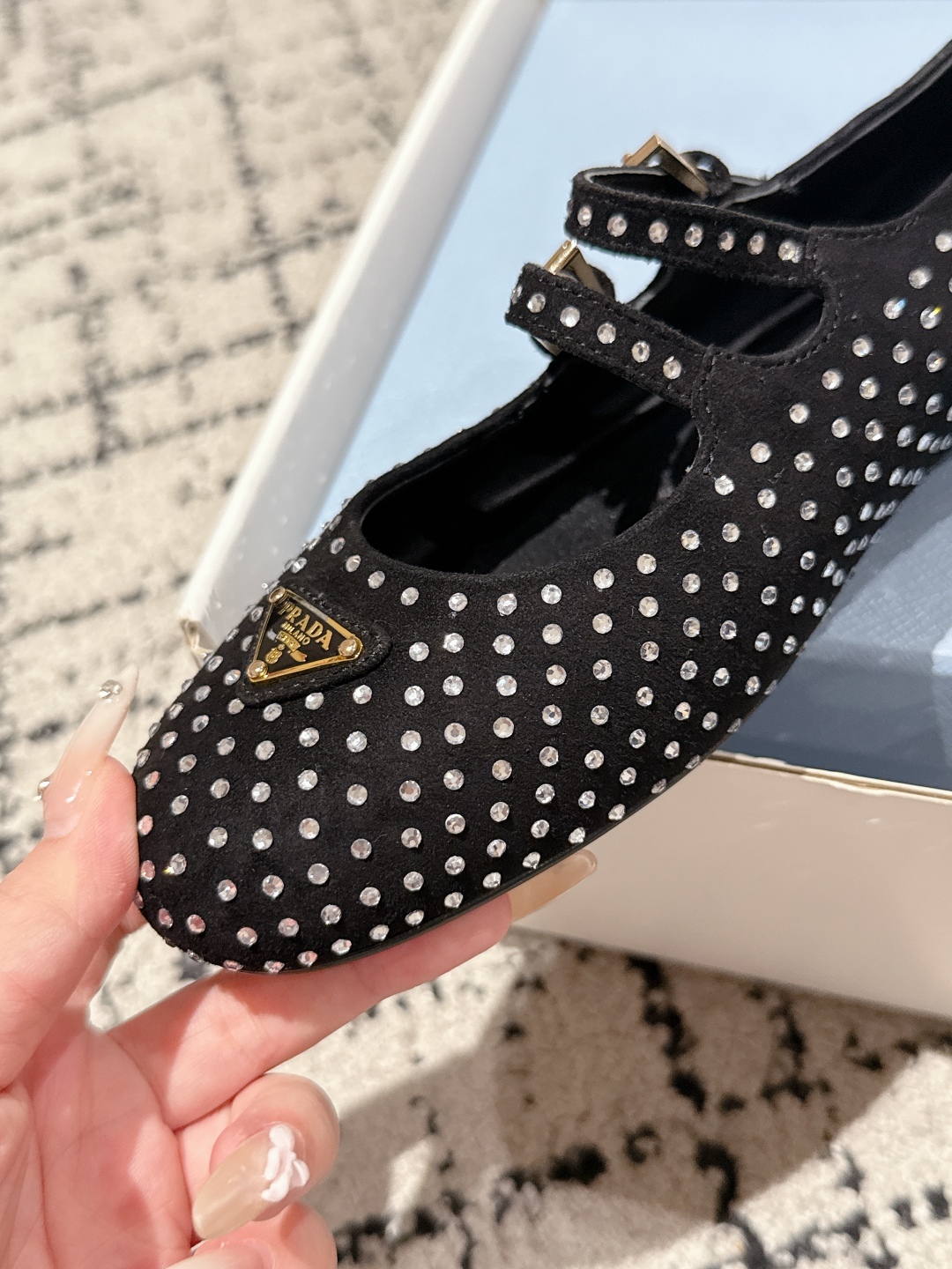 Prada 25 New Ballet Shoes Mary Jane Flat Cone Leather Sheepskin Rubber Sole Size 35-41 #Top Version - 图片 8