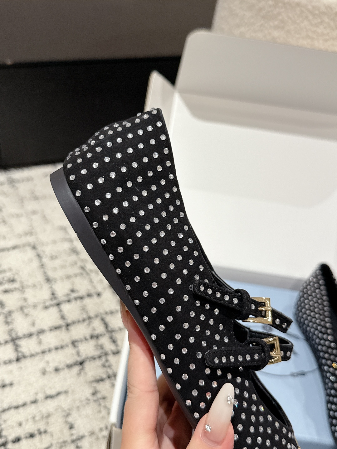 Prada 25 New Ballet Shoes Mary Jane Flat Cone Leather Sheepskin Rubber Sole Size 35-41 #Top Version - 图片 6
