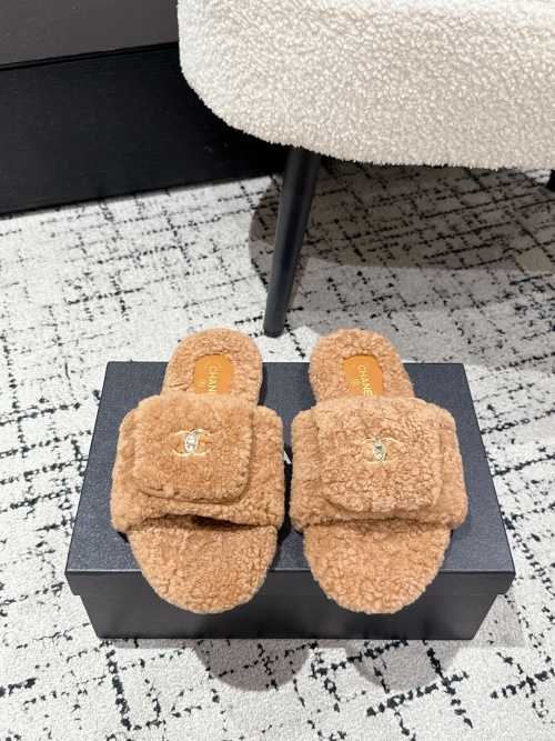 Chanel Shearling CC Logo Slides Luxury Women's Slippers, Comfortable and Stylish 1 Chanel Shearling CC Logo Slides Luxury Women's Slippers, Comfortable and Stylish
