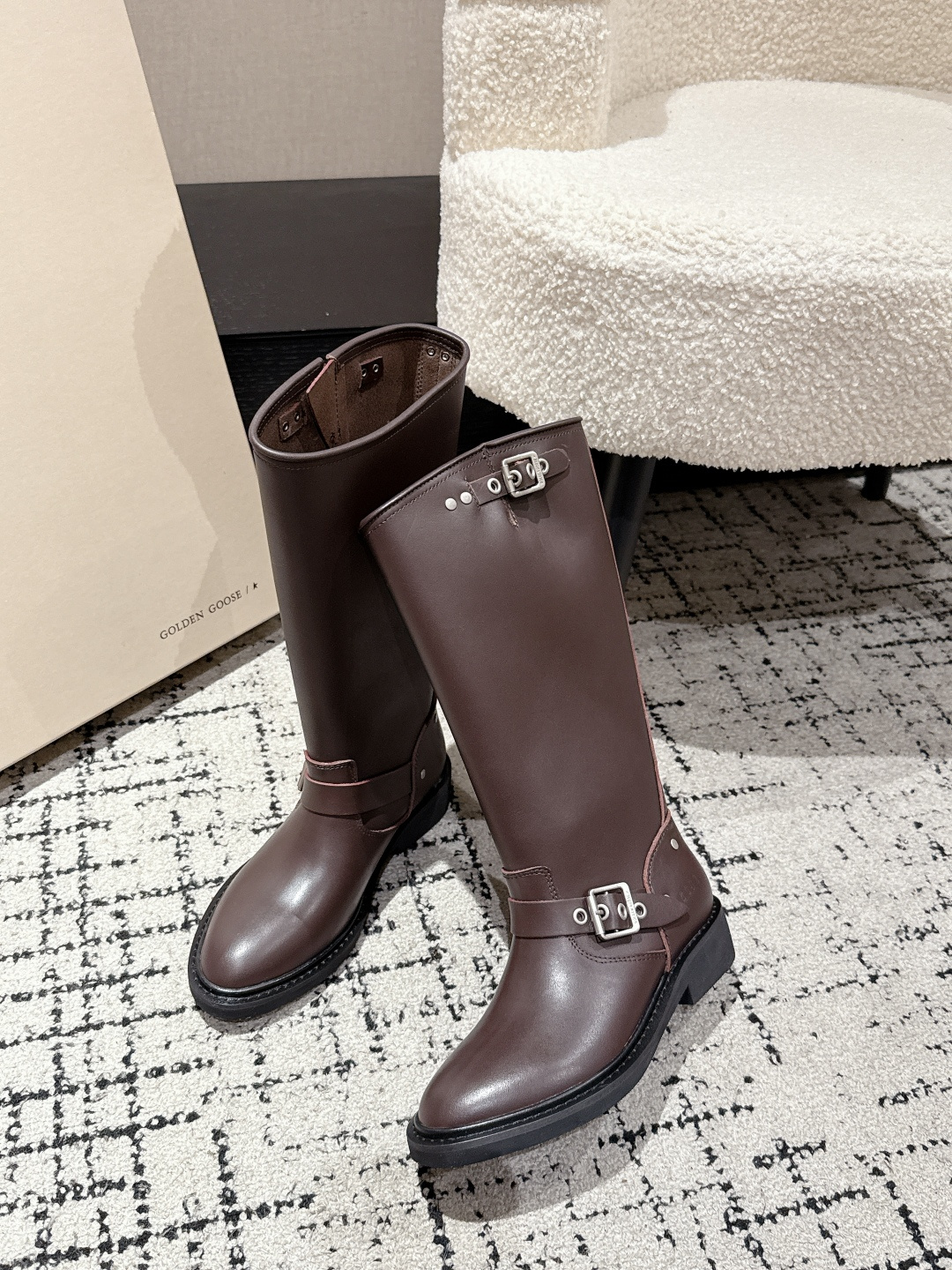 Golden Goose Women's Leather Knee-High Biker Boots with Buckle Detail 5 cmp i1760176372360 9922 0 3