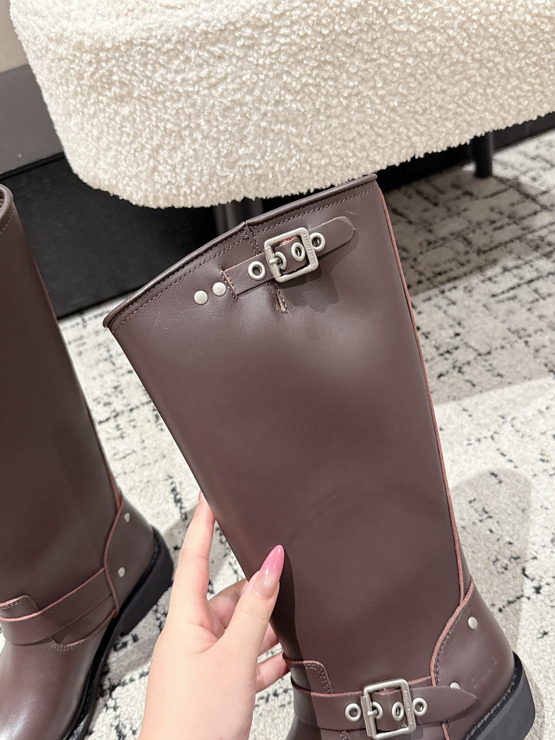 Golden Goose Women's Leather Knee-High Biker Boots with Buckle Detail 9 cmp i1760176375596 3242 0 7