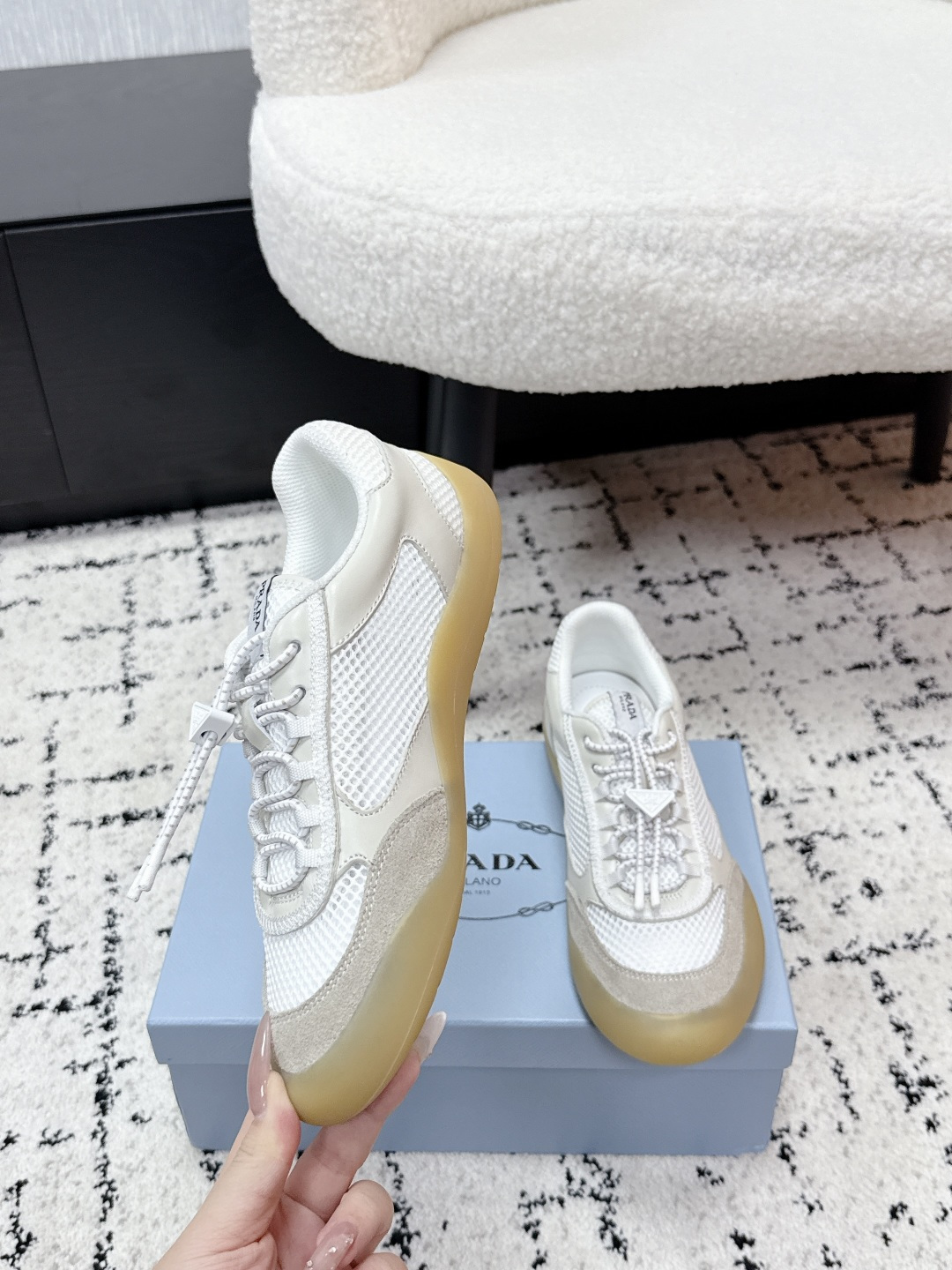 Prada Style Leather Women's Shoes style reference detail image 4 from source 784816