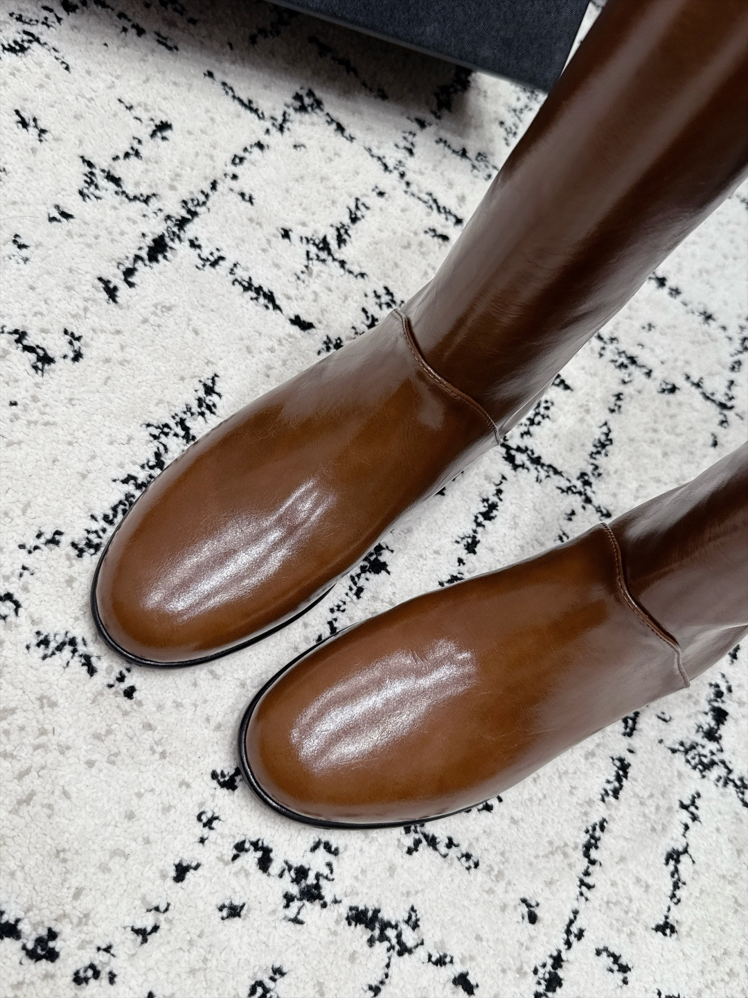 Chanel Brown Leather Knee High Boots