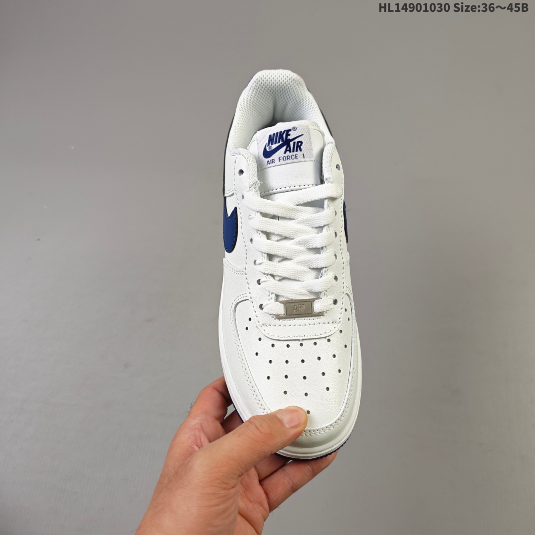  💰190
✅耐克Nike AIR FORCE 1’07空军一号低帮百搭休闲运动板鞋。柔软、弹性十足的缓震性能和出色的中底设计，横跨复古与现代的外型结合，造就出风靡全球三十多年的Force 1。
货号:FJ4146-100
尺码:36 36.5 37.5 38 38.5 39 40 40.5 41 42 42.5 43 44 45
ID:HL14901030 Size:36～45B