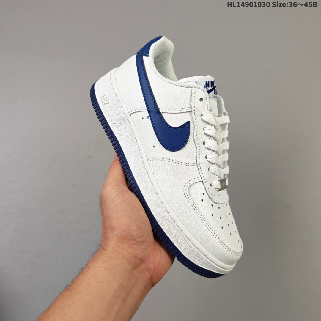  💰190
✅耐克Nike AIR FORCE 1’07空军一号低帮百搭休闲运动板鞋。柔软、弹性十足的缓震性能和出色的中底设计，横跨复古与现代的外型结合，造就出风靡全球三十多年的Force 1。
货号:FJ4146-100
尺码:36 36.5 37.5 38 38.5 39 40 40.5 41 42 42.5 43 44 45
ID:HL14901030 Size:36～45B
