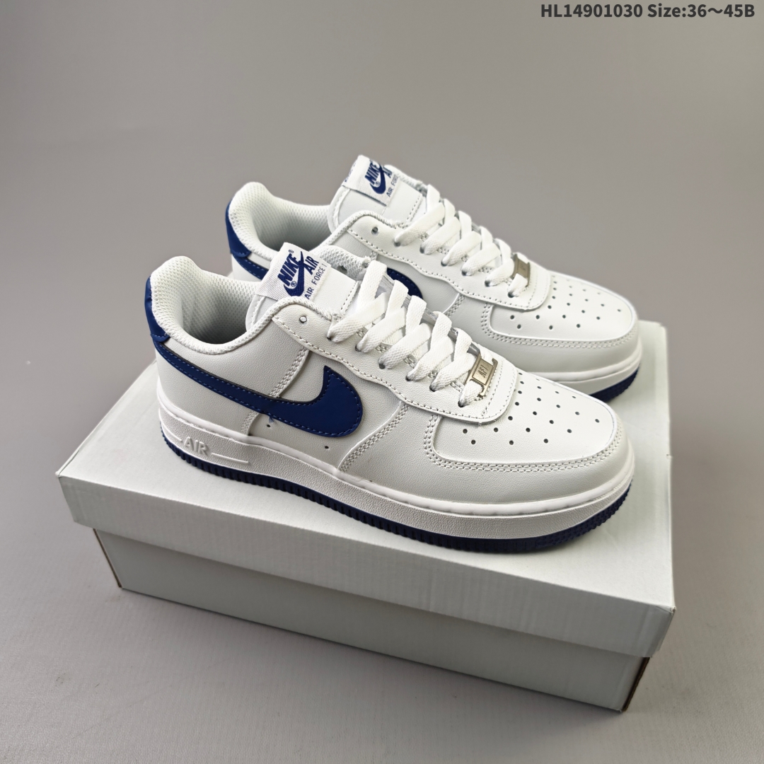  💰190
✅耐克Nike AIR FORCE 1’07空军一号低帮百搭休闲运动板鞋。柔软、弹性十足的缓震性能和出色的中底设计，横跨复古与现代的外型结合，造就出风靡全球三十多年的Force 1。
货号:FJ4146-100
尺码:36 36.5 37.5 38 38.5 39 40 40.5 41 42 42.5 43 44 45
ID:HL14901030 Size:36～45B