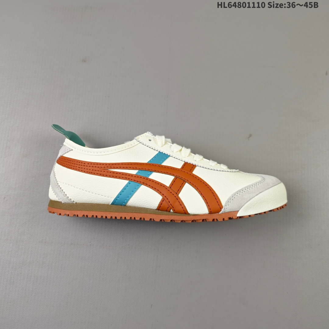 Onitsuka Tiger MEXICO66 Paraty Slip-On 亚瑟士鬼塚虎经典休闲皮鞋.虎爪造型的Logo,鞋身稳定包裹系统支撑鞋身.鞋头外包橡胶片,保护脚趾,耐磨损.穿脱简洁,懒汉风格. 编码:HL64801110 B