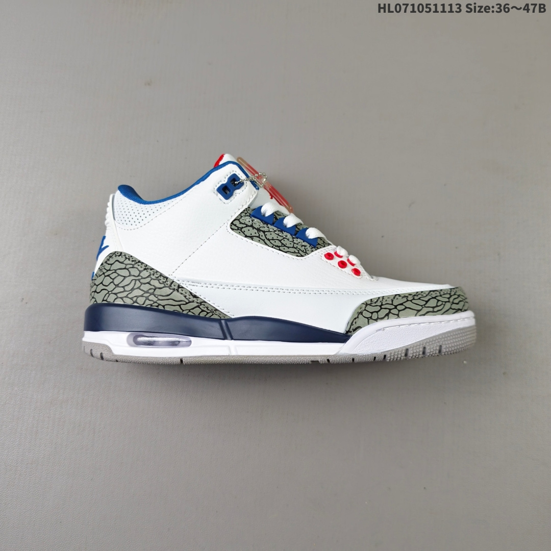 Jordan Air Jordan 3 Retro Silver Anniversary 舒适 中帮 复古篮球鞋 AJ3 乔3 乔丹在1987至1988赛季以场均35分的表现获得常规赛MVP、年度防守队员、并首次入选NBA防守第一阵容,在全明星赛中也获得MVP,并蝉联扣篮大赛冠军.耐克公司更为Air Jordan 3款拍了第一部电视广告,著名黑人导演Spike Lee在片中出镜,吸引了众多的追随者.根据ESPN电视台观众的投票,Air Jordan 3被评为伟大的球鞋. 货号:DM0967-140 编码:HL071051113 B