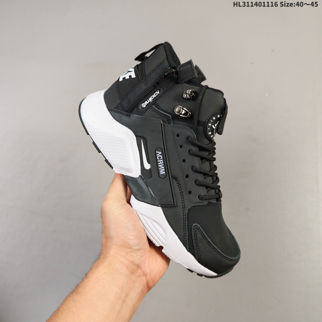 集合💰140
耐克NIKE Air Huarache City Mid Lea 华莱士高帮拉链机能风运动跑鞋！162528
尺码：40 41 42 43 44 45 
编码：HL311401116 Size:40～45