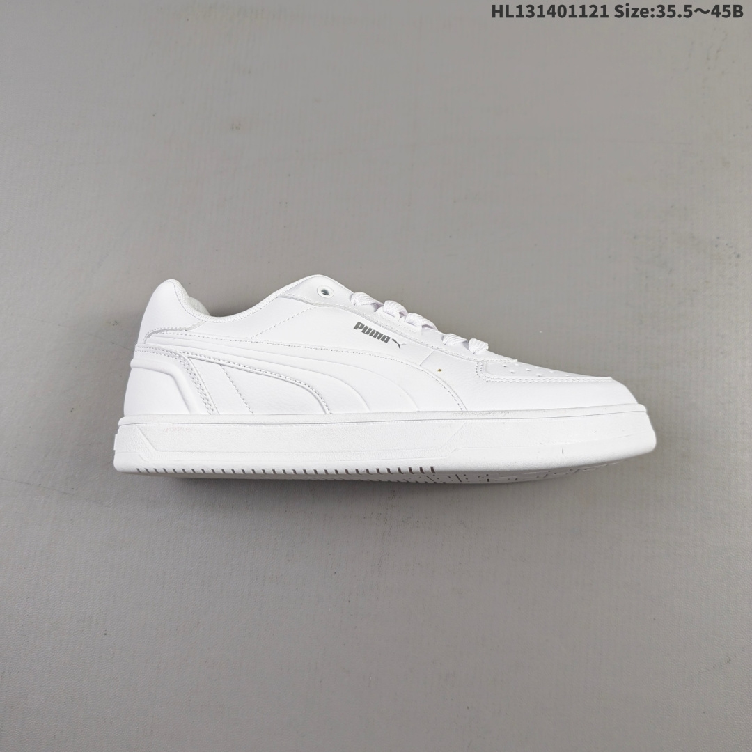 💰140 PUMA彪马 Caven 2.0 舒适百搭 耐磨轻便 低帮 生活休闲鞋 男女同款 米色，全新款 Slipstream Laces，采用不同颜色皮革的拼接，视觉层次感相当丰富，配合轻微氧化的缝线大底和扁宽的粗鞋带，历久弥新的复古感呼之欲出，鞋帮侧面缀有 Slipstream 字样和 Puma 小 Logo，细节亦十分到位。 货号：395016-15 编码：HL131401121 Size:35.5～45B