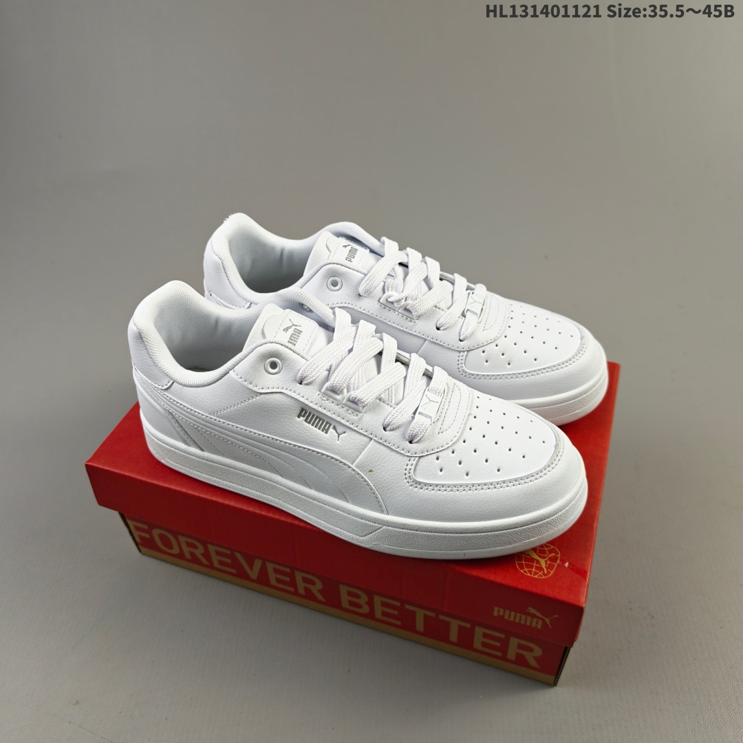 集合💰140
PUMA彪马 Caven 2.0 舒适百搭 耐磨轻便 低帮 生活休闲鞋 男女同款 米色，全新款 Slipstream Laces，采用不同颜色皮革的拼接，视觉层次感相当丰富，配合轻微氧化的缝线大底和扁宽的粗鞋带，历久弥新的复古感呼之欲出，鞋帮侧面缀有 Slipstream 字样和 Puma 小 Logo，细节亦十分到位。
货号：395016-15
编码：HL131401121 Size:35.5～45B