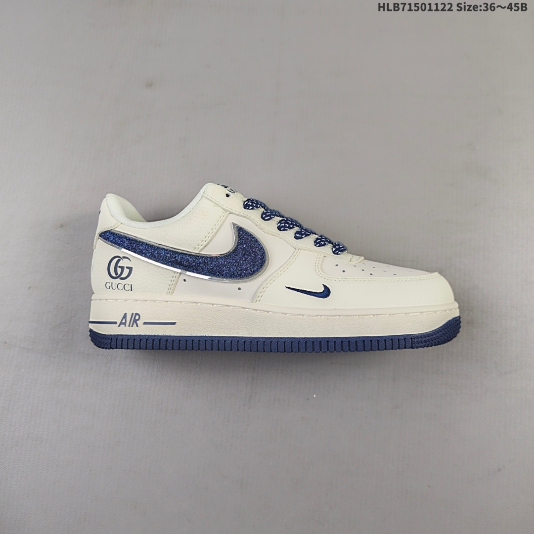 💰150
Nike Air Force1 07 low 古驰联名
定制空军
#原楦头原纸板  打造纯正空军版型
#专注外贸渠道  全掌内置蜂窝气垫 
#原盒配件 原厂中底钢印、拉帮完美  
货号：QY6818 610
尺码：36 36.5 37.5 38 38.5 39 40 40.5 41 42 42.5 43 44 45HLB71501122 Size:36～45B