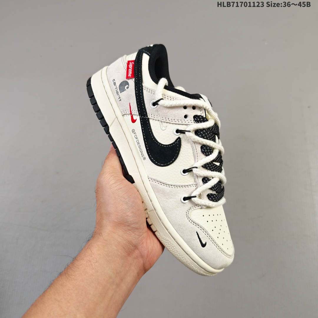 集合💰170
NIKE DUNK SB LOW 全新配色  supreme联名
定制Dunk SB顾名思义，具有经典的Dunk血缘，又注入了更多的时尚元素。相较于普通的Dunk滑板鞋，改良版的Dunk SB加厚了鞋舌的填充，使舒适性大大提升，同时也更方便穿脱；中底部分则加入了脚感柔软舒适Zoom Air气垫，有效吸收滑板等极限运动在落地时带来的冲击力，为街头运动者们提供更好的保护  
货号：YX5066 257
尺码：36 36.5 37.5 38 38.5 39 40 40.5 41 42 42.5 43 44 45HLB71701123 Size:36～45B