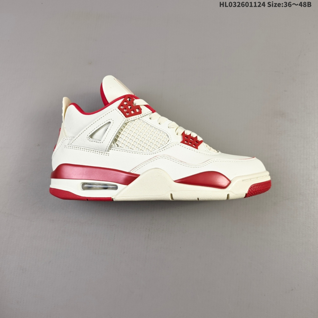 公司级✅耐克Nike Air Jordan 4 Retro 耐克迈克尔·乔丹AJ4代中帮复古休闲运动文化篮球鞋 原厂材料TPU超Q弹网格材质 缜密拉帮及中底钢印细节 组合开窗式气垫大底 货号:HV0823-108 ID:HL032601124 B