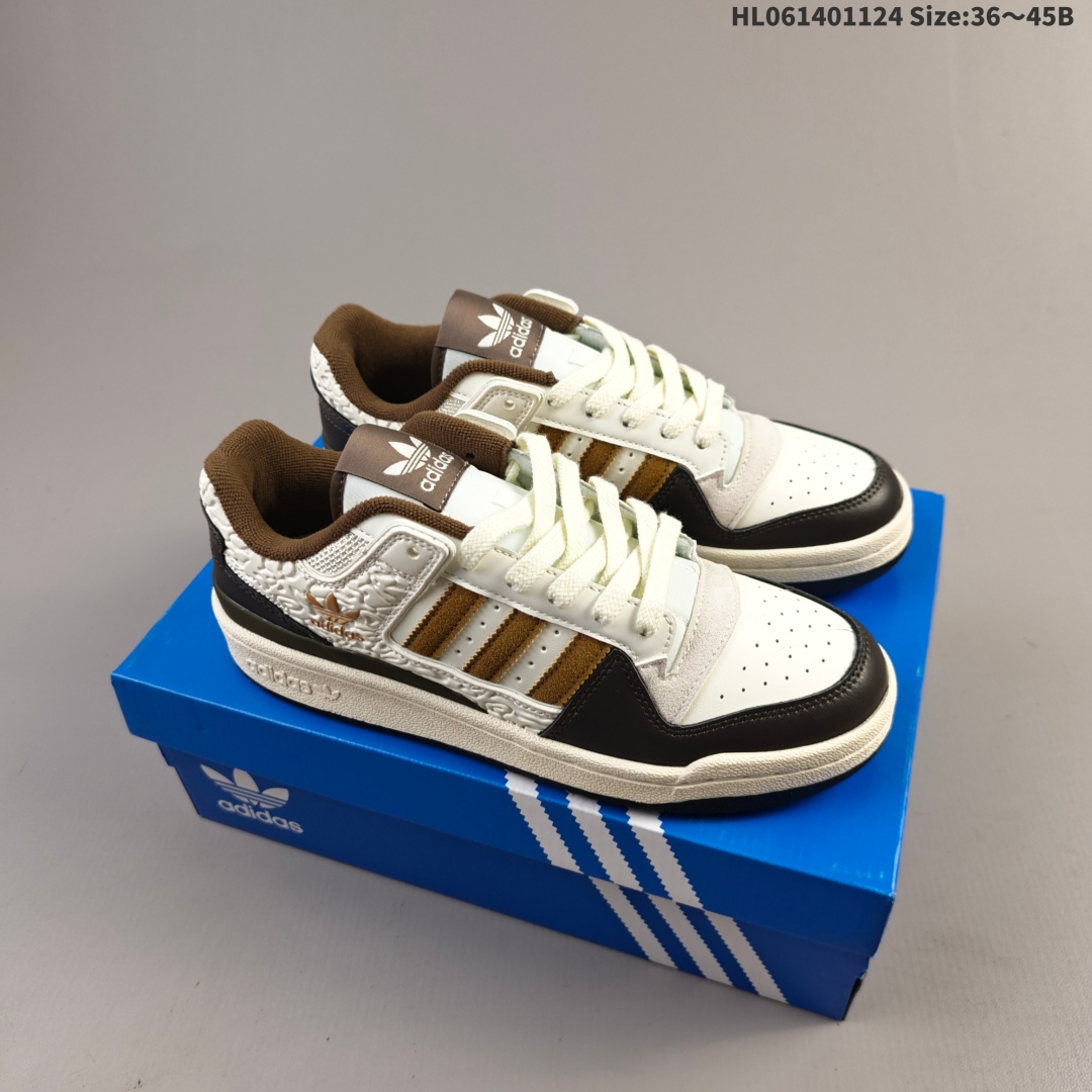 集合一💰140
adidas Originals Forum 百搭单品
 Forum Low入诞生于1984年的经典复古篮球鞋adidas Originals Forum在今年重磅回归，除了High高帮和Mid中帮款式外，Low低帮的灵巧设计同样备受潮人喜爱，也更适宜春夏季的穿着 
货号：JQ8734
尺码：36 36.5 37 38 38.5 39 40 40.5 41 42 42.5 43 44 45HL061401124 Size:36～45B