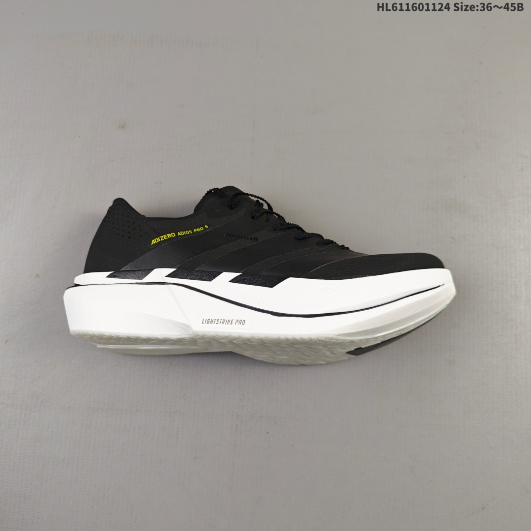 公司级✅Adidas Adizero Adios 5 M 阿迪达斯 马拉松飞线贾卡轻质透气休闲运动跑步鞋 采用双层透气网纱 Flywire动态飞线绑缚鞋面材质 内置Zoom小气垫装置 货号:K18288 ID:HL611601124 B