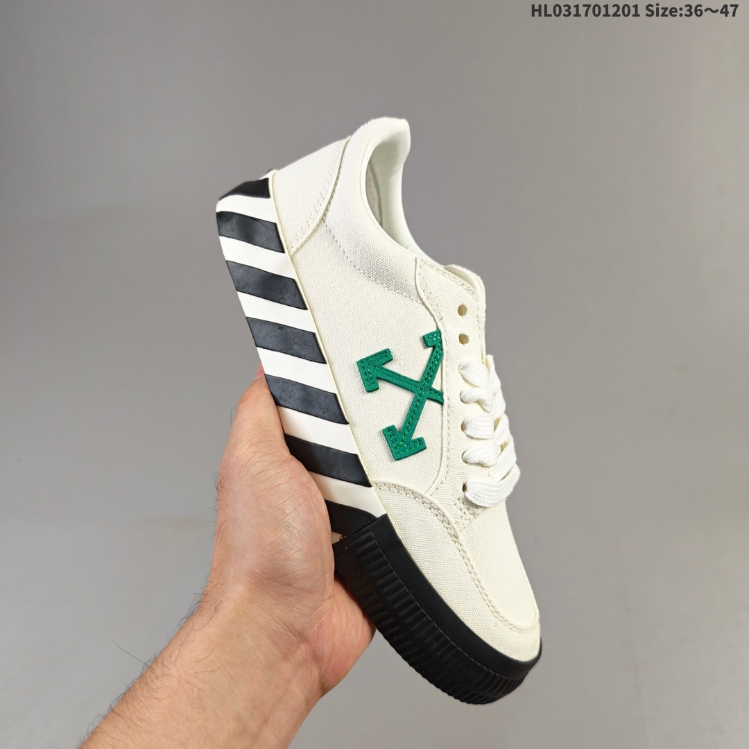 集合二💰170
公司级✅OFF-WHITE Vulcanized Striped Low Top 潮流 低帮时尚板鞋
ID:HL031701201 Size:36～47