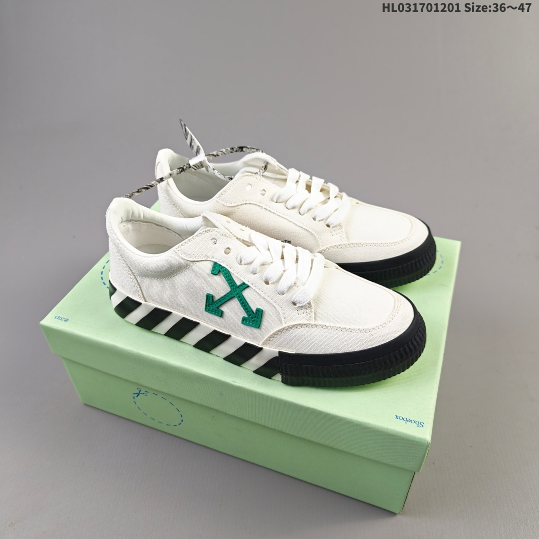 集合二💰170
公司级✅OFF-WHITE Vulcanized Striped Low Top 潮流 低帮时尚板鞋
ID:HL031701201 Size:36～47