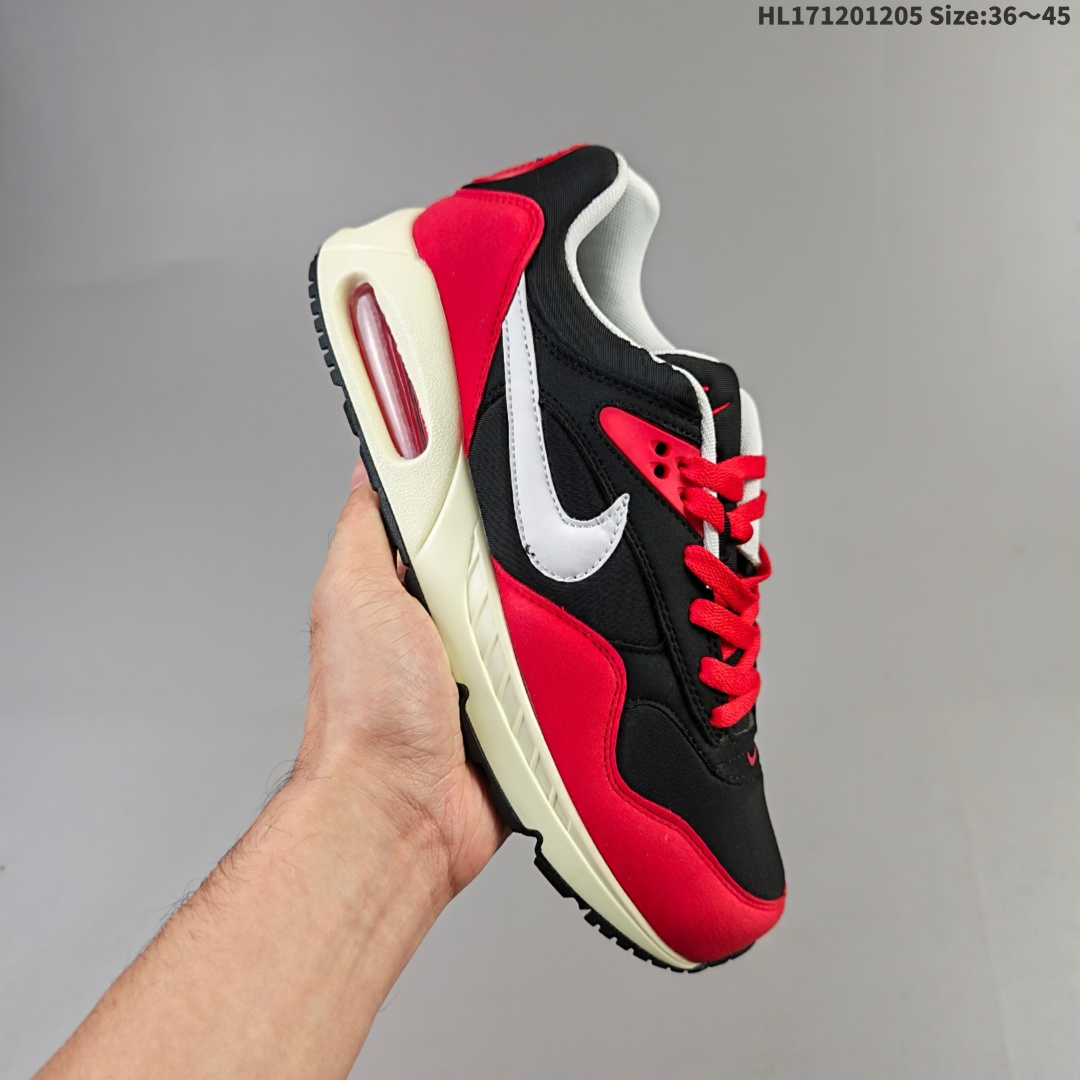 集合 ✅耐克Air Max Correlate 男女子气垫缓震耐磨运动鞋时尚潮流休闲透气跑步鞋 选用网眼鞋面,脚感舒适透气.鞋舌、鞋侧及后跟处饰有品牌标识,简约大气又时尚.采用经典系带开合方式,可自由调节松紧度.泡棉中底搭载Max Air气垫,具有良好的回弹性及缓震性能.橡胶外底可防滑耐磨,提升抓地力. 透气鞋面搭配耐穿覆面,带来复古风格外观 Max Air 缓震设计,打造轻盈灵敏的响应性能 橡胶华夫格外底,铸就出众抓地力 柔软的泡棉中底,轻盈缓震 货号:511416-011 编码:HL171201205