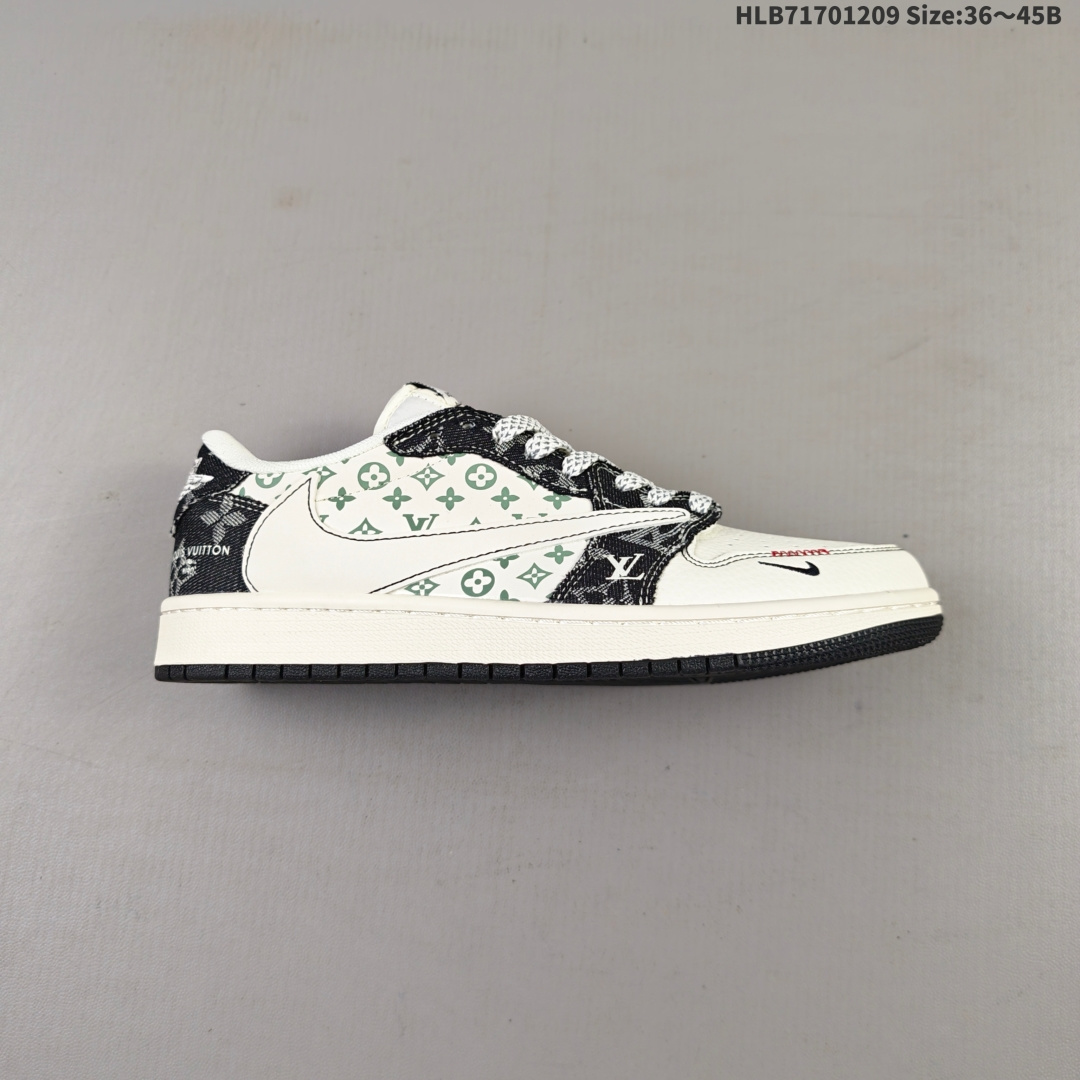 💰170
Nike Air Jordan 1 Low 定制配色  LV联名AJ1
定制AJ联名-高端定制 低帮复古文化板鞋
#定制鞋盒 大厂纯原品质出货 超高清洁度 皮料切割干净无任何毛边 细节完美 
货号：YX5066 325
尺码：36 36.5 37.5 38 38.5 39 40 40.5 41 42 42.5 43 44 45HLB71701209 Size:36～45B