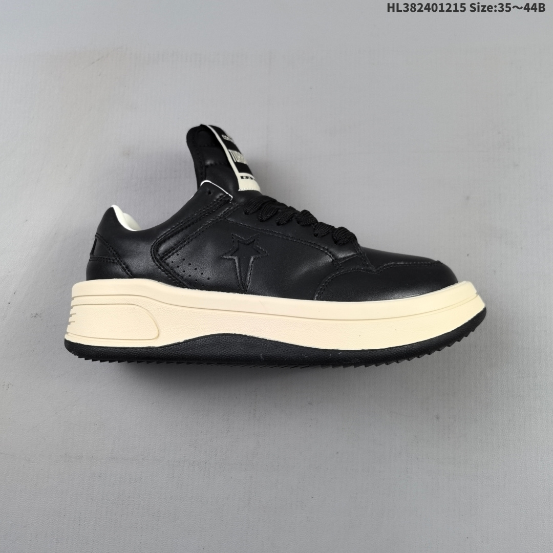 RickOwens x Converse,融合前卫与经典,挑战传统,匡威定义新潮流 Rick Owens DRKSHDW x Converse融合了两大品牌的设计精髓,设计独特,展现出个性和时尚感,别具一格的潮流魅力,让您在人群中脱颖而出,简约又大方.踩上它每一步都踏出独属于你的个性风范. Sizs (36.5 37.5 39.5 41.5 42.5)HL382401215 B
