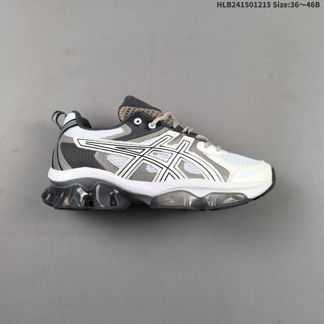 公司级✅Asics GEL-Quantum Kinetic 亚瑟士 量子系列硅胶回弹休闲运动跑步鞋 原数据开发全掌 硅胶缓震中底 采用透气网布拼接皮革鞋面 货号:1203A270-201 ID:HLB241501215 B