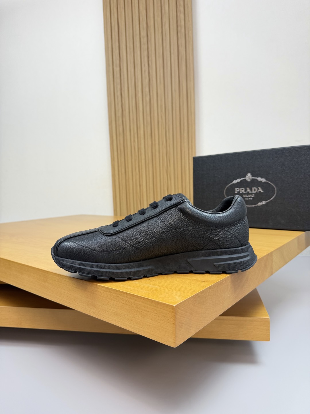 Prada Men's Leather Sneakers - Luxurious Comfort & Style - Black, Sizes 38-44 6 cmp i1760202342014 7384 0 4