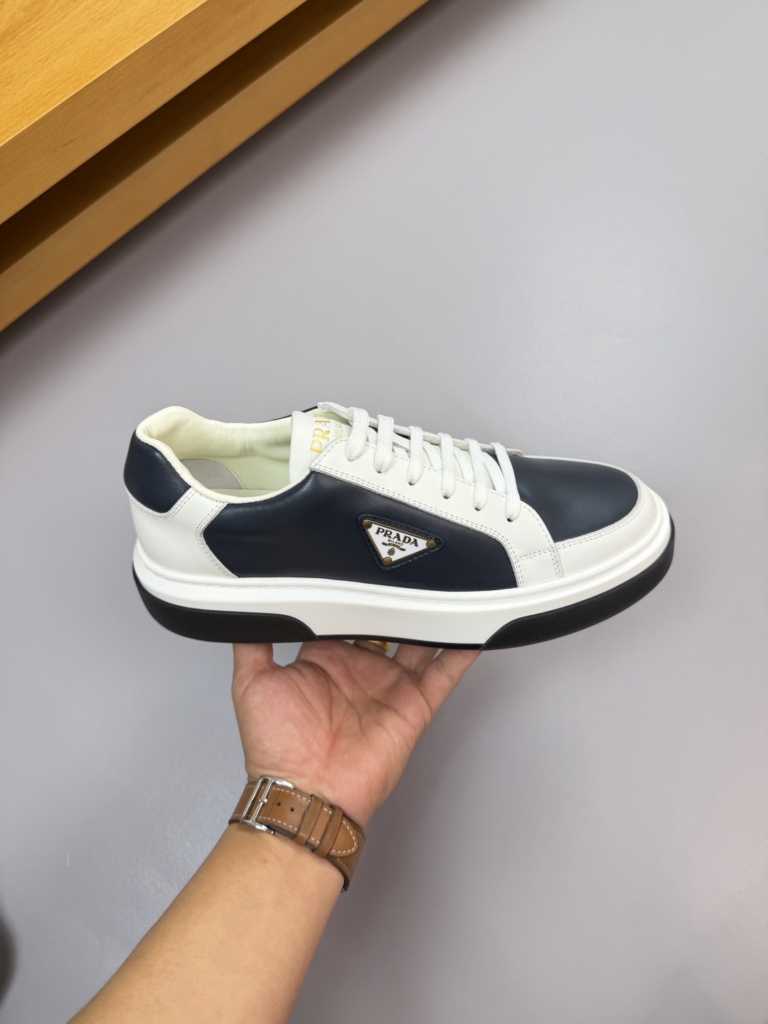 Prada Nappa Leather Sneakers with Metal Logo - A Stylish Casual Shoe 4 cmp i1760287111108 6857 0 3