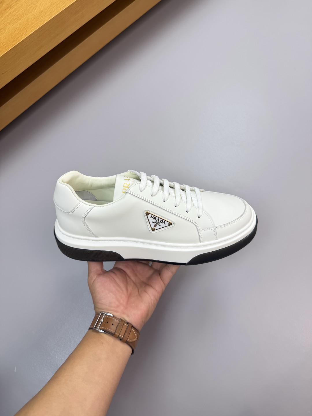 Prada White Nappa Leather Sneakers with Metal Logo - Casual and Comfortable 5 cmp i1760287146624 4275 0 3