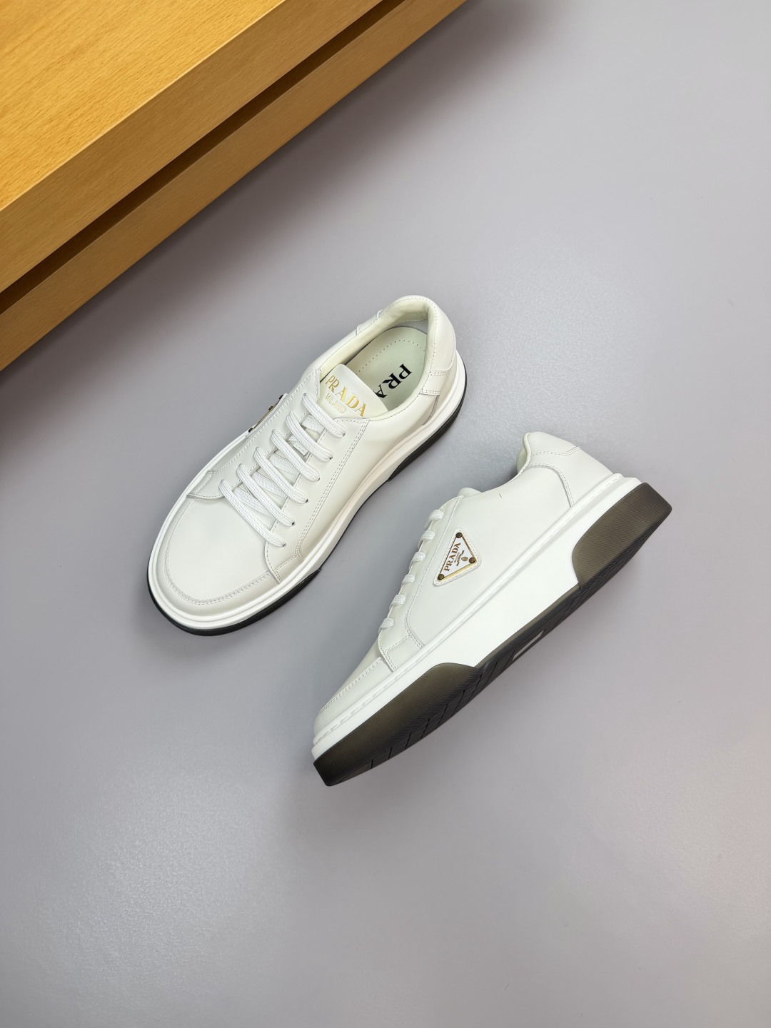Prada White Nappa Leather Sneakers with Metal Logo - Casual and Comfortable 4 cmp i1760287146722 1159 0 2