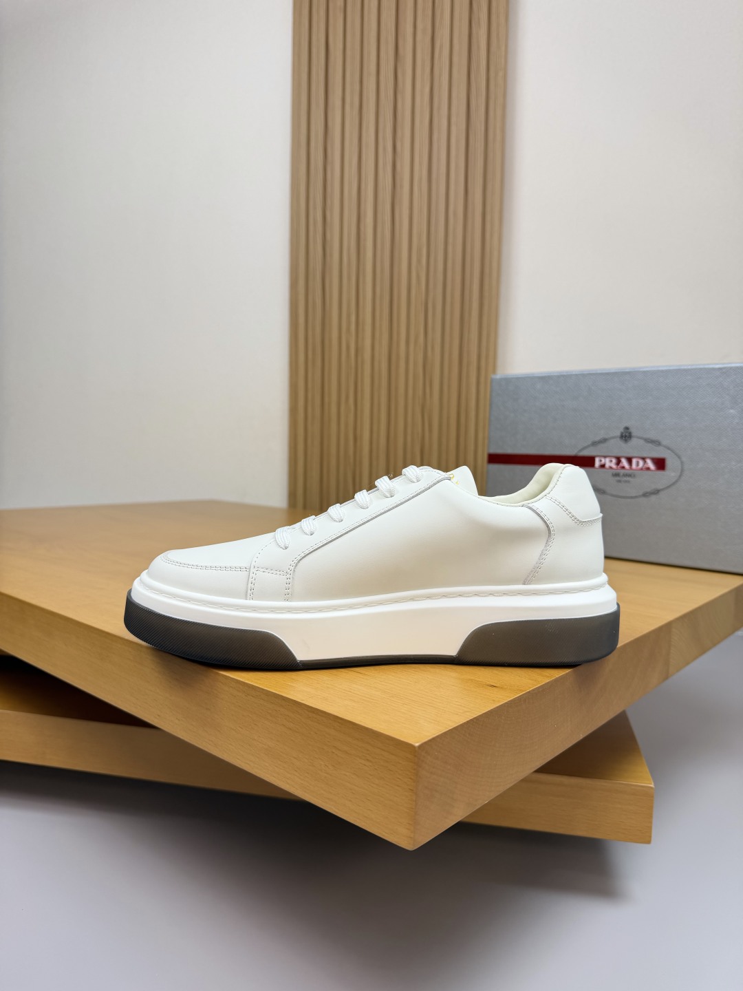 Prada White Nappa Leather Sneakers with Metal Logo - Casual and Comfortable 6 cmp i1760287146724 4737 0 4