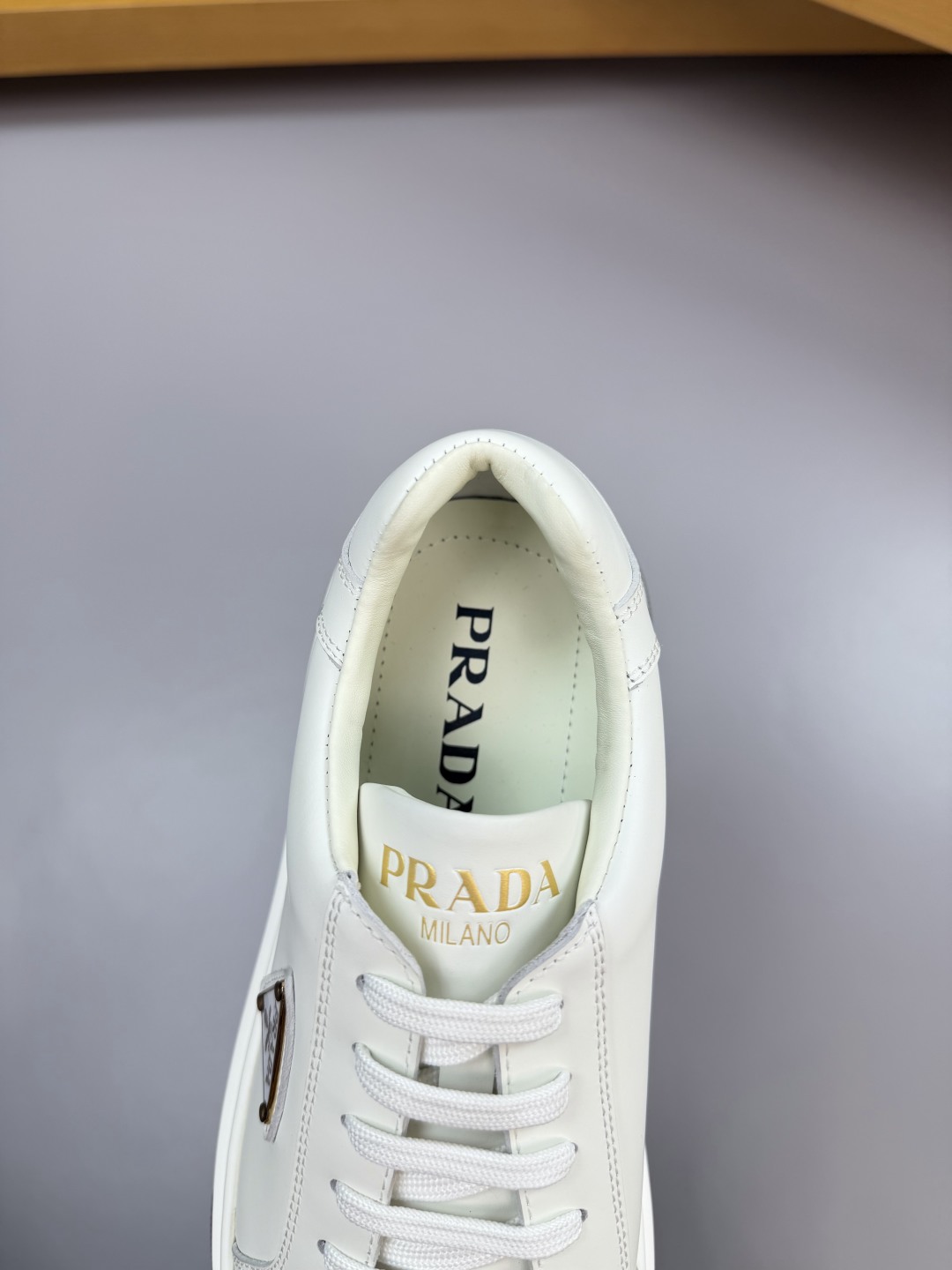 Prada White Nappa Leather Sneakers with Metal Logo - Casual and Comfortable 8 cmp i1760287149143 6407 0 6