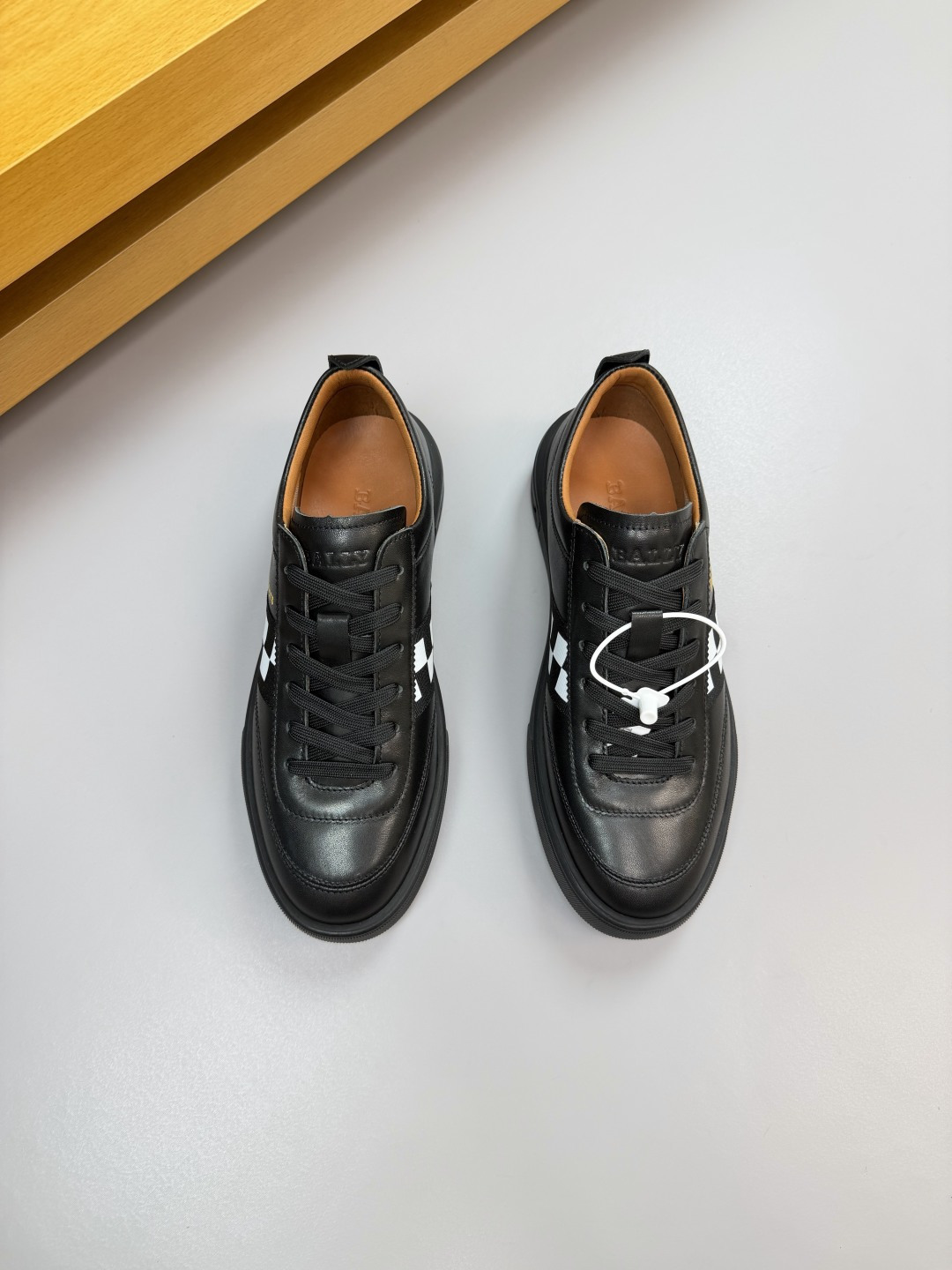 Bally Men's Vita-Parcours Leather Sneakers - Black with Checkered Stripe 2 cmp i1760288375865 1383 0 1