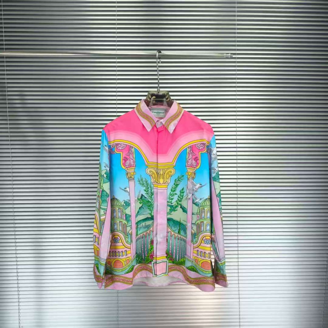 casa camisa casual de manga larga nueva para principios de otoño 2025, estampado delantero y trasero, unisex, tallas: M…