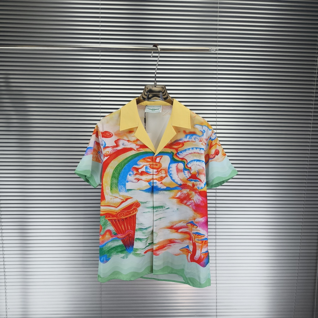 casa camisa casual de manga corta nueva para principios de otoño 2025, estampado delantero y trasero, unisex, tallas: M…