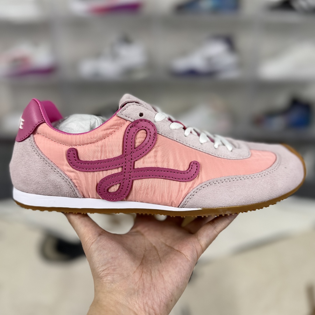 Loewe Ballet Runner 2.0 Pink Leather Sneakers Round Toe Lace-up Casual Shoes 8 cmp i1746109398506 612 0 5
