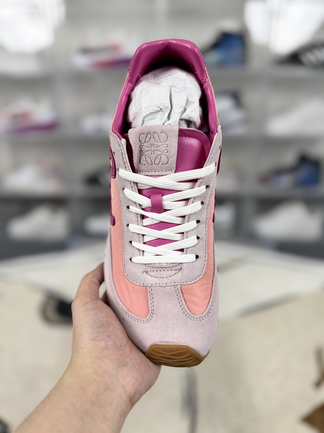 Loewe Ballet Runner 2.0 Pink Leather Sneakers Round Toe Lace-up Casual Shoes 5 cmp i1746109403048 6043 0 3