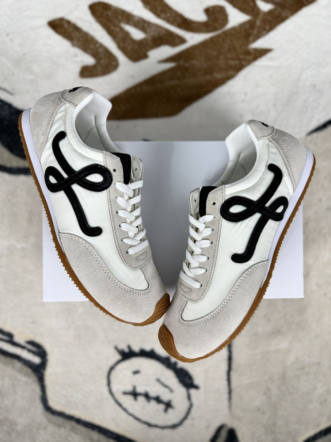 Loewe Ballet Runner 2.0: Calfskin Lace-Up Sneakers, White, Unisex Design 6 cmp i1746109413991 9346 0 6