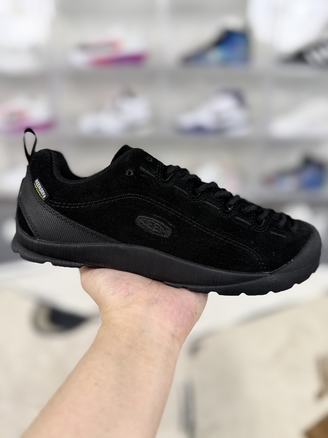 KEEN Jasper Suede Sneakers - Lightweight, Low-Top Outdoor Shoes - Black