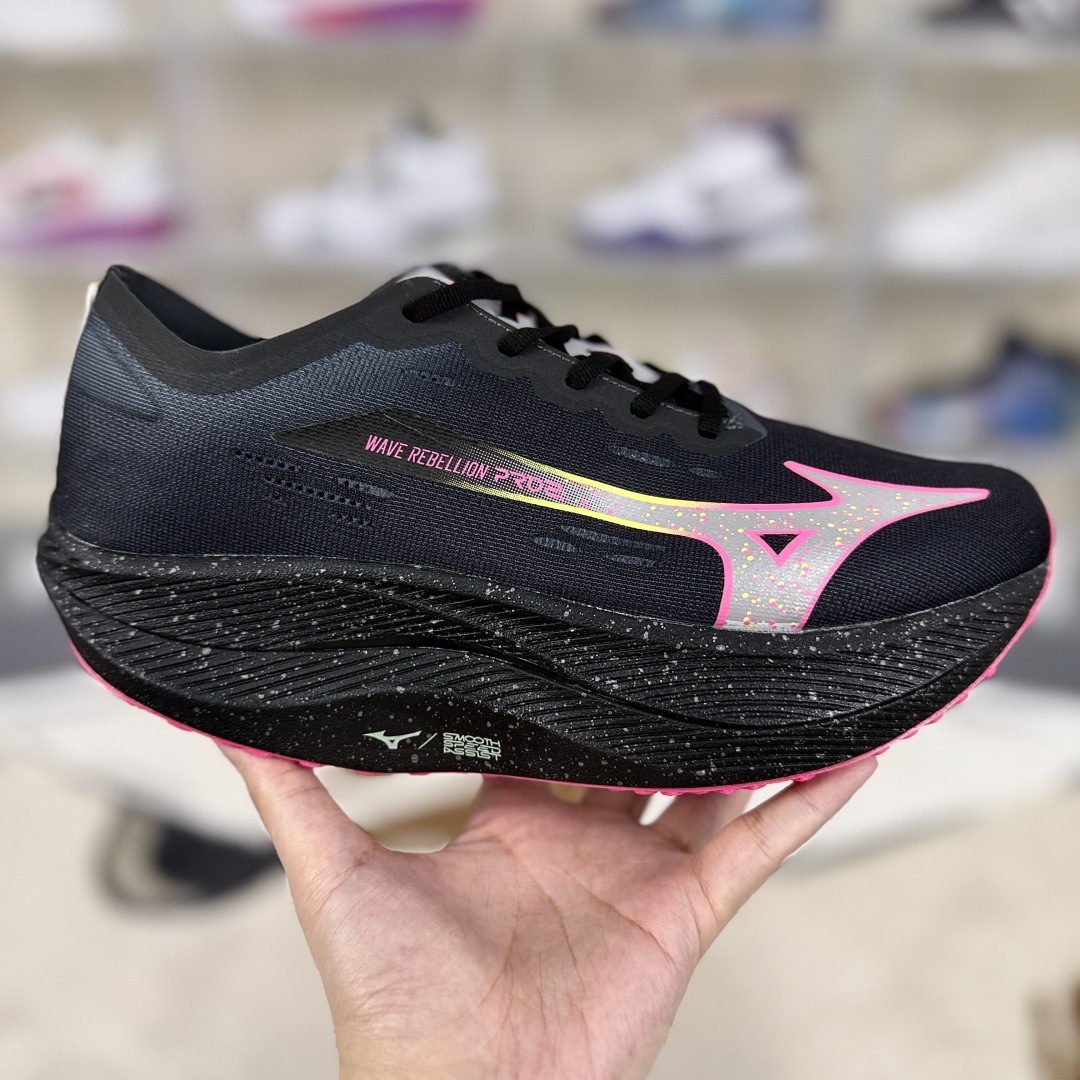 Mizuno Wave Rebellion Pro 2 Running Shoes - Black/Pink, Carbon Fiber Plate 8 cmp i1747088740753 7795 0 5