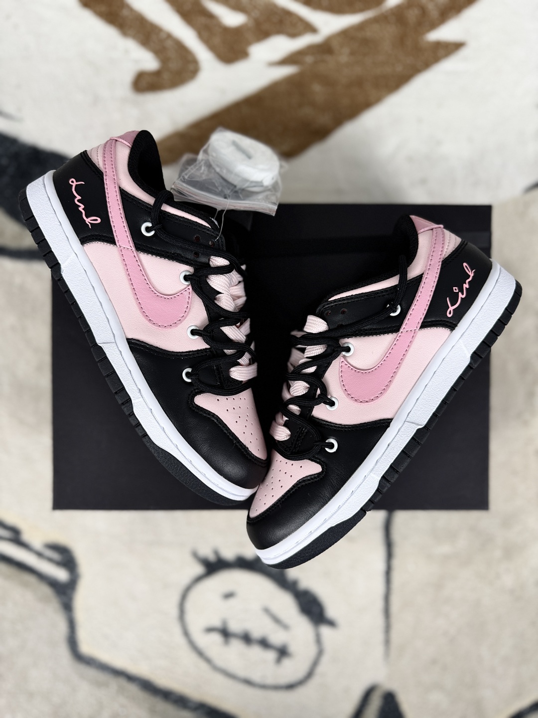 Nike Dunk Low GS Black Pink Letter Deconstructed Sneakers - Trendy & Comfortable 5 cmp i1747350155557 5129 0 6
