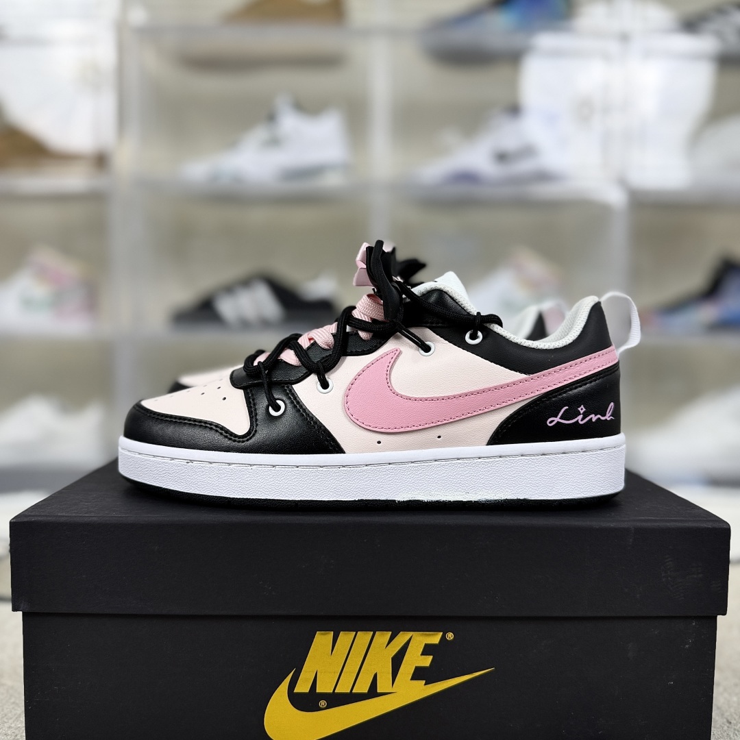 Nike Court Borough 2 Low Top Black Pink Leather Sneakers DV5456-104 10 cmp i1748125301319 943 0 8