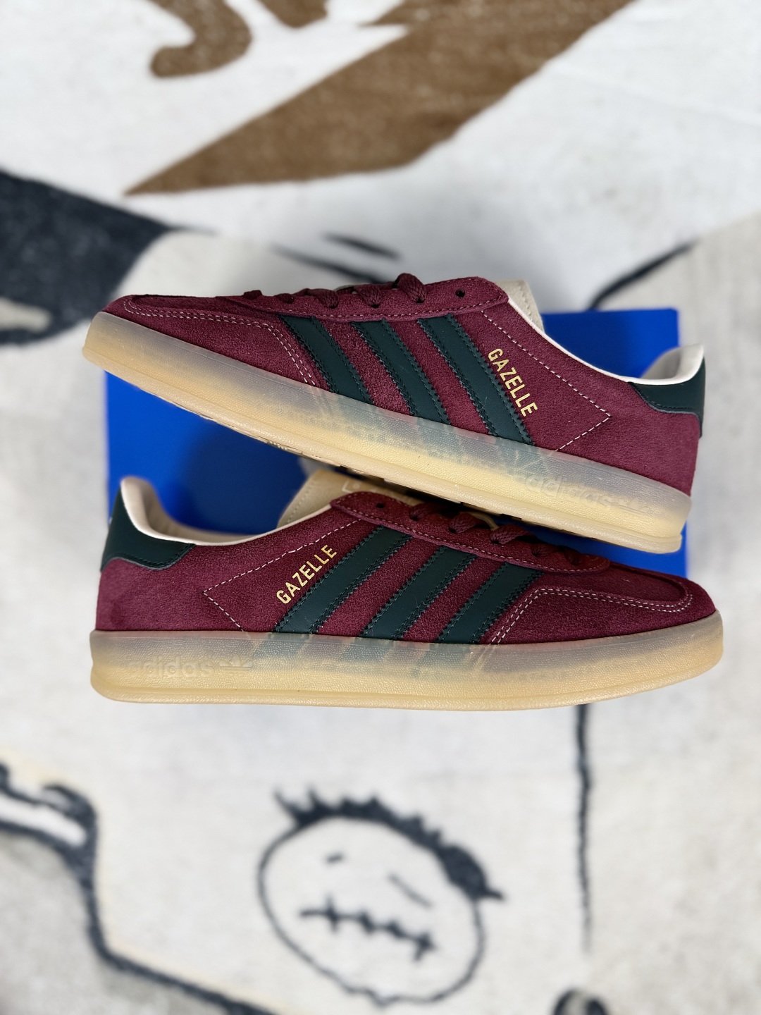 Adidas Originals Gazelle Indoor: Classic Burgundy Suede Low-Top Sneakers 8 cmp i1748468351119 9978 0 7