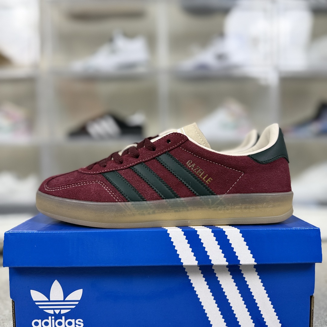 Adidas Originals Gazelle Indoor: Classic Burgundy Suede Low-Top Sneakers 9 cmp i1748468351126 3560 0 8