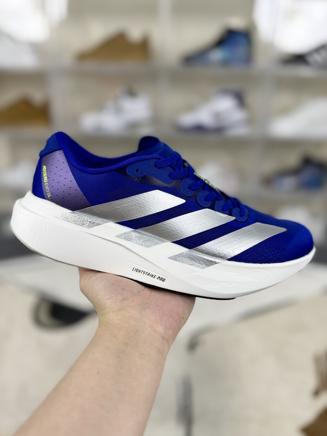 Adidas Adizero Evo SL Blue Silver Lightweight Breathable Running Shoes 2 cmp i1748468389919 7765 0 0