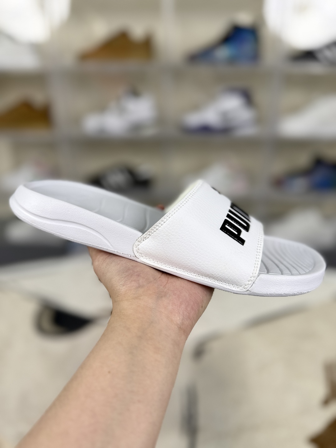 PUMA Popcat 20 Split White Slide Sandal, Unisex Athletic Comfort, Sizes 6-12 1 cmp i1748551007479 9322 0 0