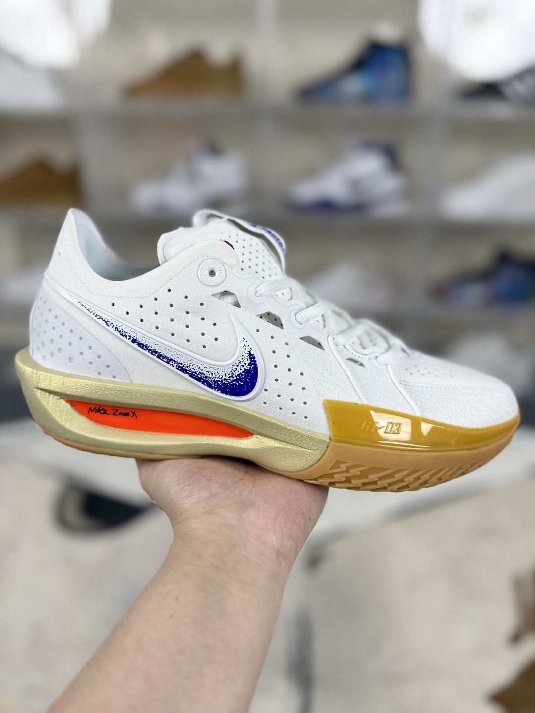 Nike Air Zoom G.T. Cut 3 Basketball Shoes - White/Blue/Orange - HJ8205-100 2 cmp i1748702094321 776 0 0