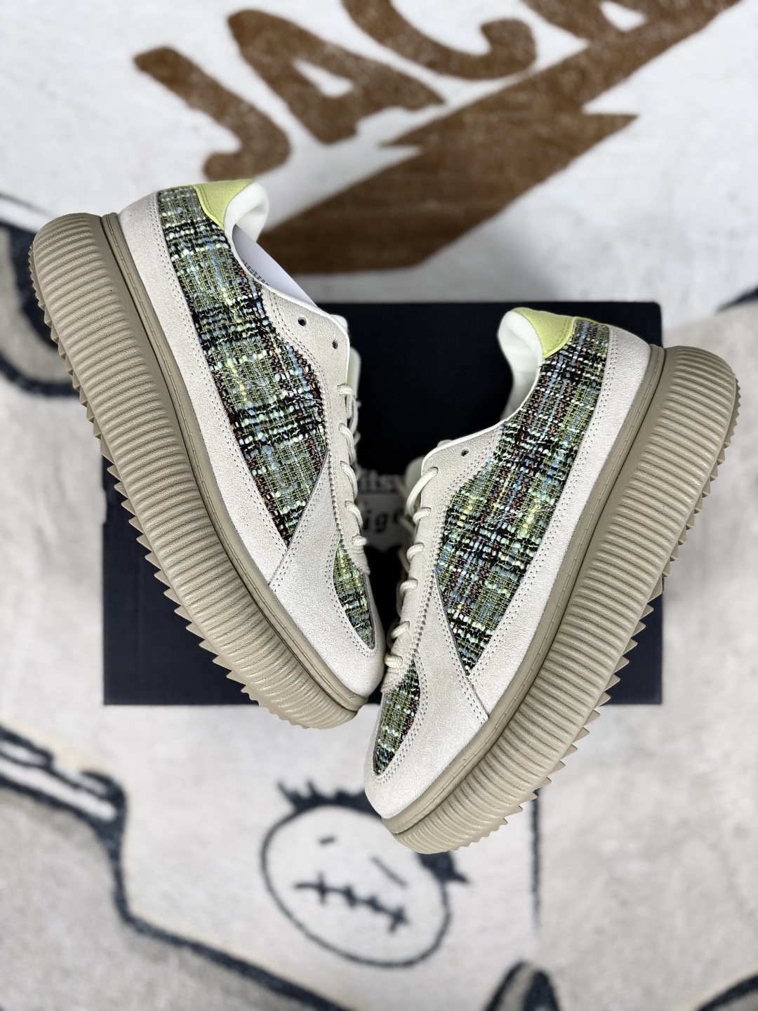 Onitsuka Tiger Delecity Green Plaid Sneakers, Low Top Casual Shoes 6 cmp i1749296586592 8541 0 6