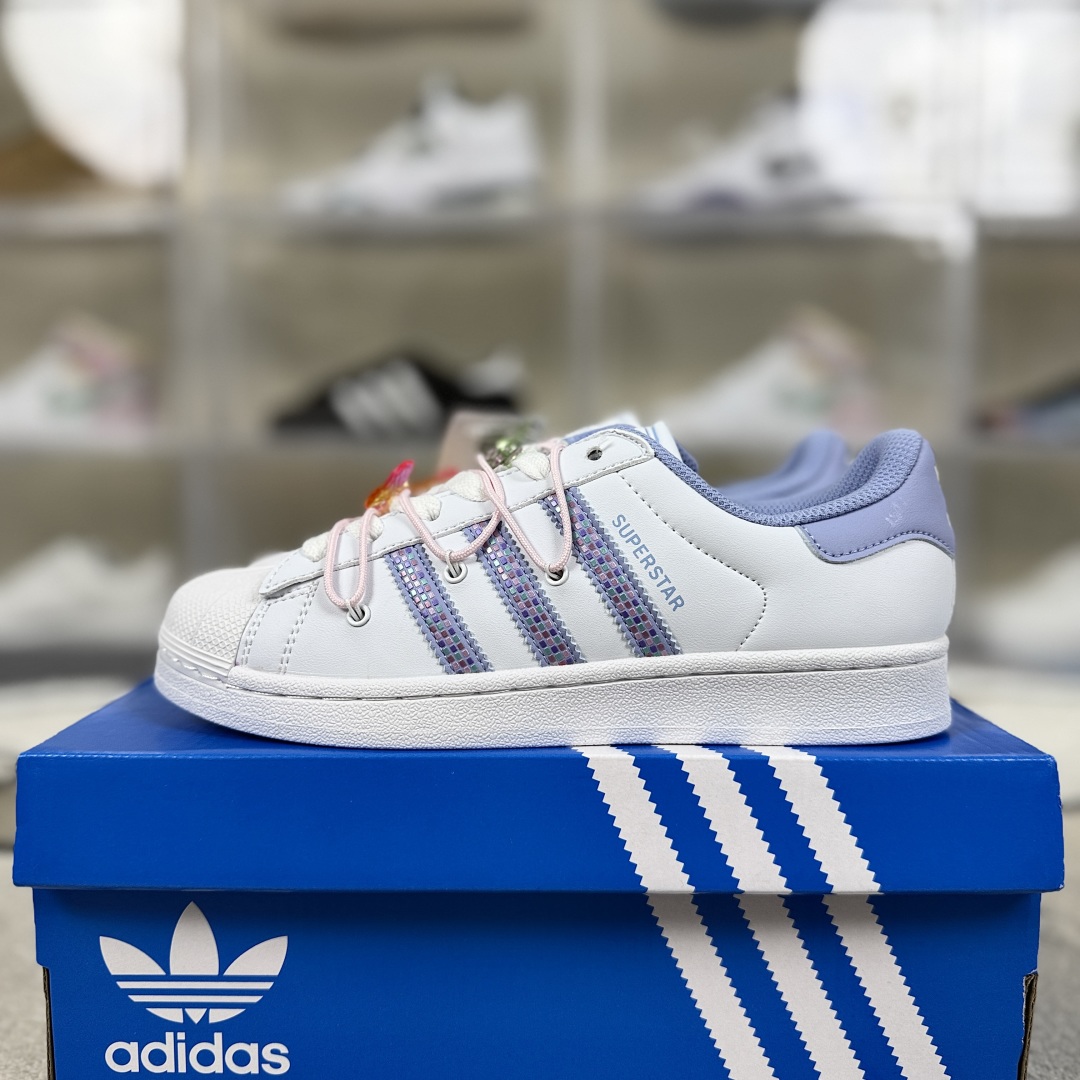 Adidas Originals Superstar 2 Low Top Sneakers - White/Purple, Women's 10 cmp i1749470596013 9898 0 8